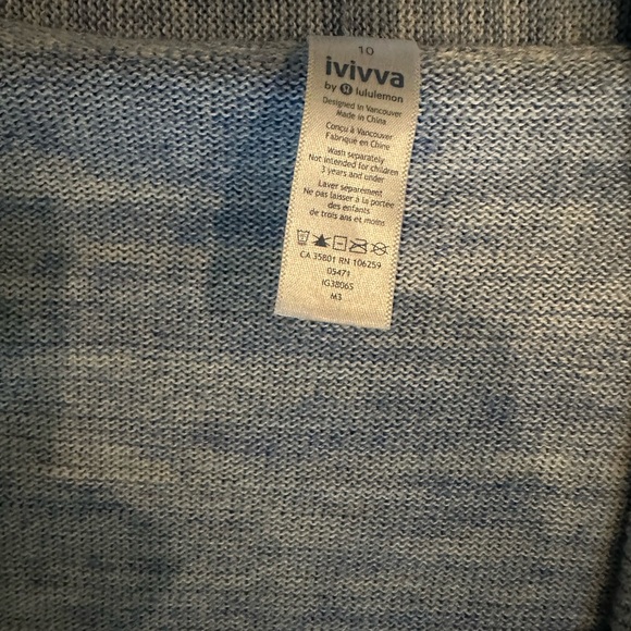 Ivivva By Lululemon Four's a Charm Wrap Knit Girls Size10 - Picture 3 of 3